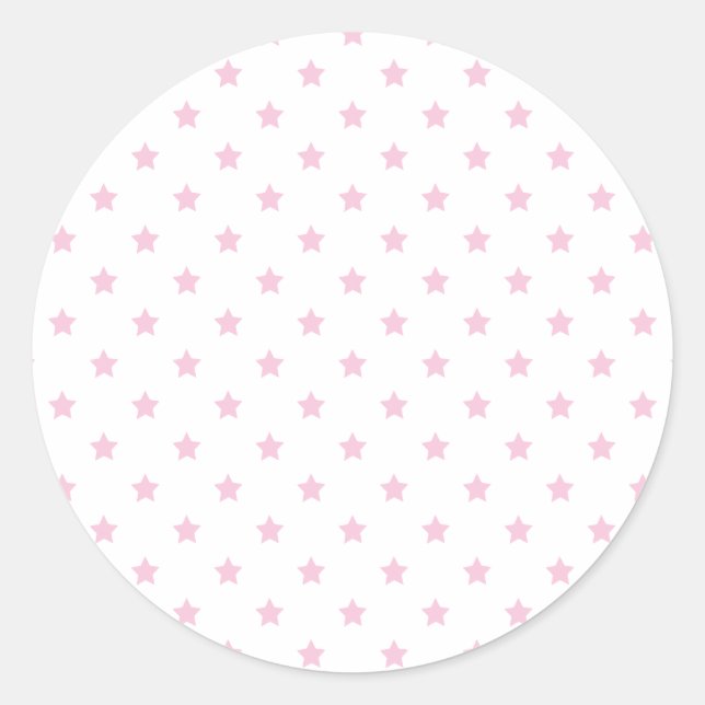 Adesivo Estrelas Clássicas Rosa Claro - Branco (Frente)