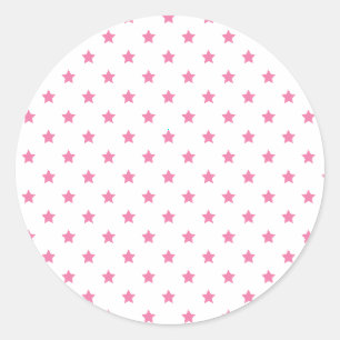 Adesivo Estrelas Clássicas Rosa Fúcsia - Branco