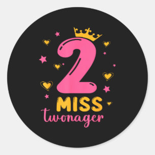 Adesivo Estrelas corações 2 anos de idade miss twonager fe