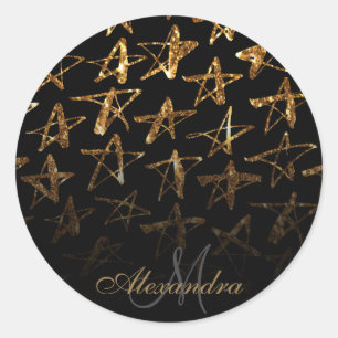 Adesivo Estrelas de brilho do ouro
