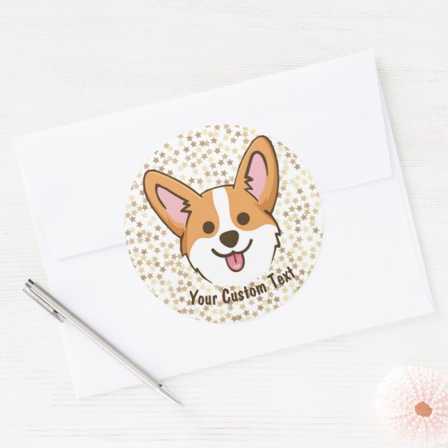 Adesivo Estrelas de Cachorro-Puppy Pembroke Personalizadas (Envelope)