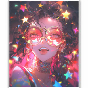 Adesivo Estrelas de Meninas de Anime