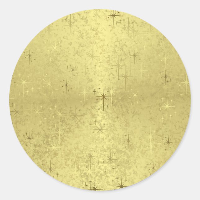 Adesivo Estrelas de Natal de ouro em Papel Folheto (Frente)