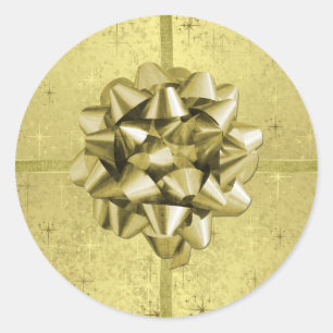 Adesivo Estrelas de Natal, Fitas e Arcos ouros em Folha