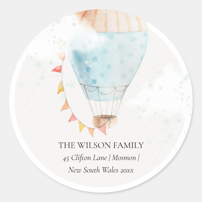 Adesivo Estrelas de Nuvens de Balões de Ar Quente (Frente)