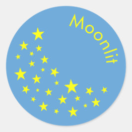 Adesivo Estrelas de Ouro personalizadas e azul-lua