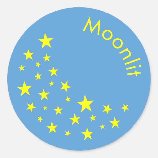 Adesivo Estrelas de Ouro personalizadas e azul-lua (Frente)