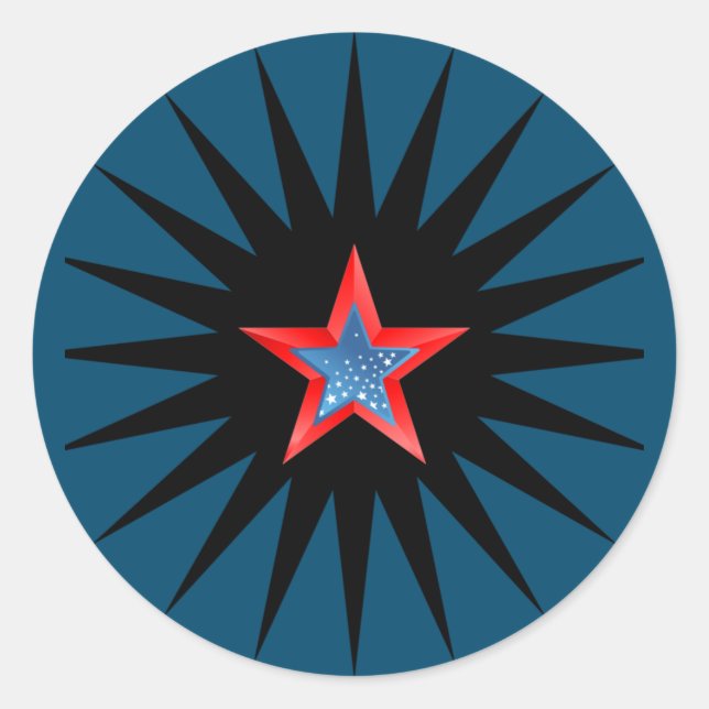 Adesivo Estrelas de vinhetas multicolorido. (Frente)