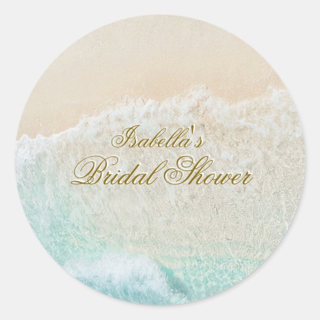 Adesivo Estrelas-do-mar e Conchas Chá de Noiva Tropical de (Frente)