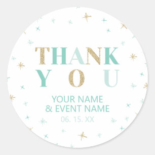 Adesivo Estrelas Douradas e de Casa Agradecemos o Favor do