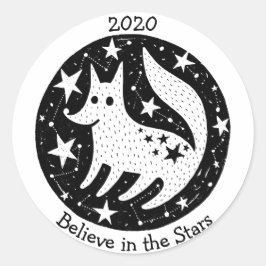 Adesivo Estrelas e constelações Lobo-Cão Branco Amigável B