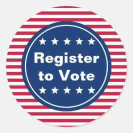 Adesivo Estrelas e faixas registram-se para votar Modelo d