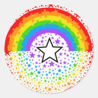 Adesivo estrelas explosivas do arco-íris