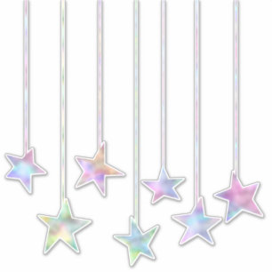 Adesivo Estrelas holográficas de espiral de Pastel e de f