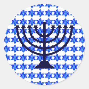 Adesivo Estrelas Judaicas de Pintura Azul