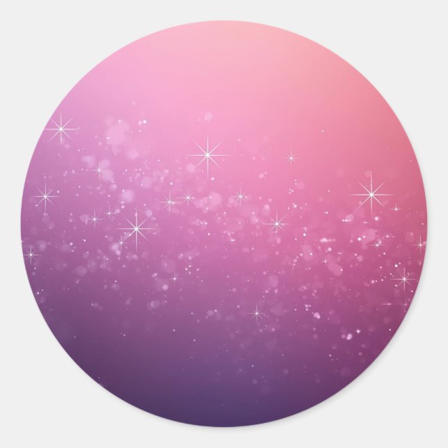 Adesivo Estrelas No Espaço Cor-de-Rosa (Frente)
