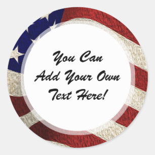 Adesivo Estrelas Patriot Vintage Americanas e Bandeiras Am