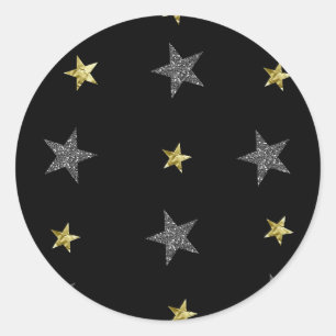 Adesivo Estrelas Prateadas e Douradas Festa de Estrelas Ne