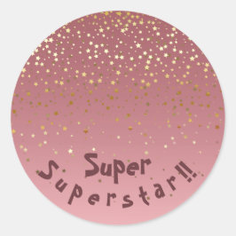 Adesivo Estrelas rosa Douradas Ameaçadas de "Superstar"