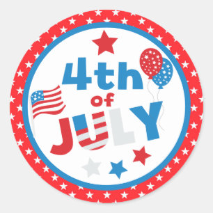 Adesivo Estrelas Vermelhas, Brancas e Azuis e Bandeira 4 d