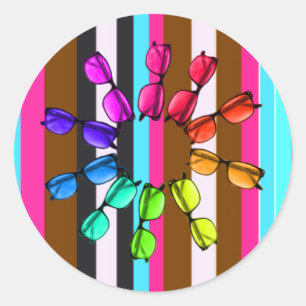 Adesivo Estrias arco-íris e palitos redondos