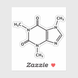 Adesivo Estrutura molecular da molécula da cafeína