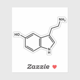 Adesivo Estrutura molecular da molécula de serotonina