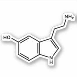 Adesivo Estrutura molecular da molécula de serotonina