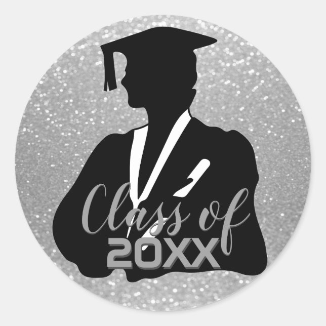 Adesivo Estudante de formando - Classe 20XX - Prata (Frente)