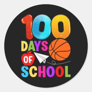 Adesivo Estudantes do 100º Dia Meninas Bysketbyll 100 Dias