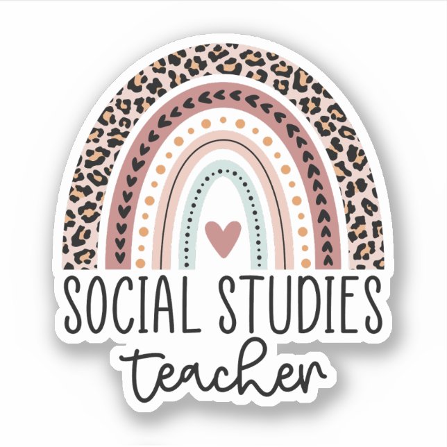 Adesivo Estudos Sociais Professor Rainbow, Professor de Hi (Frente)