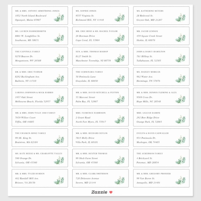 Adesivo Estufa | Rótulos de Endereço de Convidado Individu (Folha)