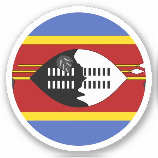 Adesivo Eswatini Flag Round Sticker (Frente)