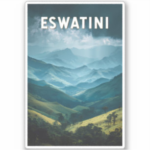 Adesivo Eswatini Illustração Viagem Art Vintage