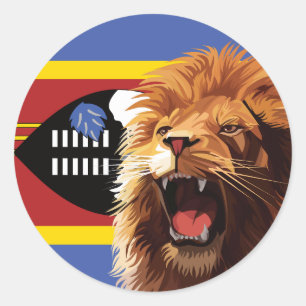 Adesivo Eswatini Lion Swazi - Bandeira Nacional Animal