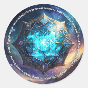 Adesivo Etapa 11 Slogan de recuperação AA celestial
