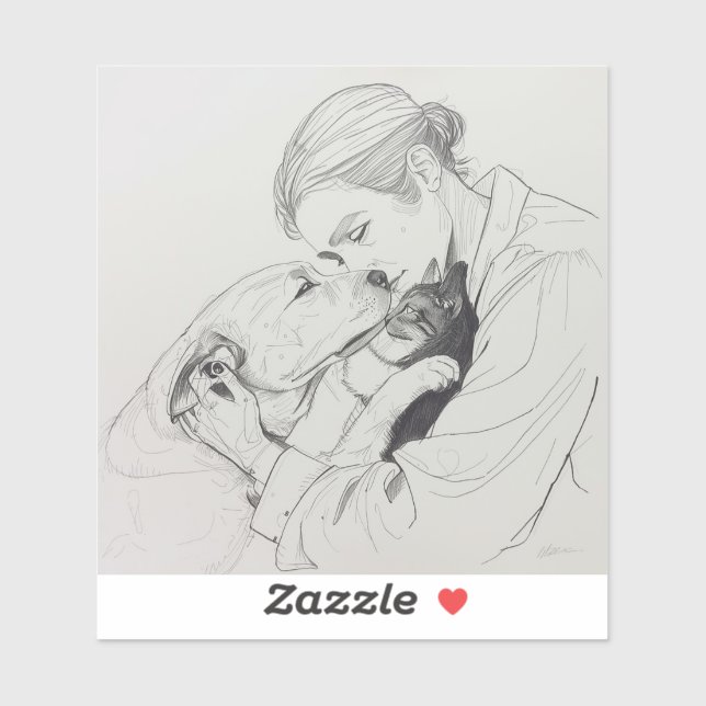 Adesivo Eternal Companions: Black & White Pet Bond Paintin (Folha)