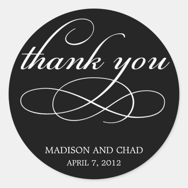 Adesivo Eterno Script Obrigado A Favorecer Os Stickers (Frente)