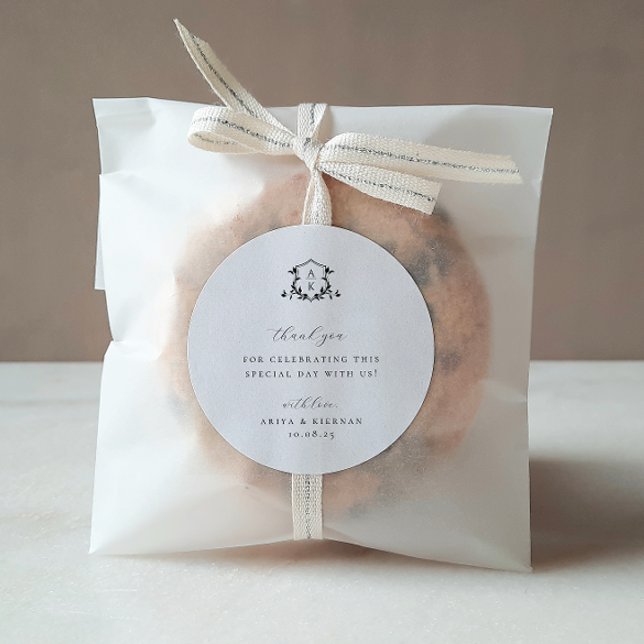 Adesivo Eternos Vinhas Negras Crest Monograma de Casamento (Criador carregado)