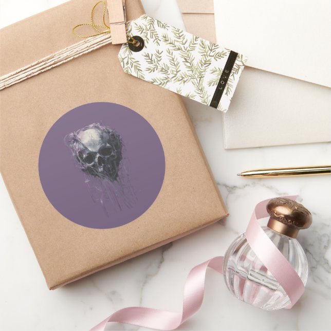 Adesivo Ethereal Skull Abstract Grunge Dark Art (Presentear)