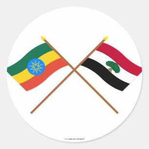 Adesivo Etiópia e bandeiras cruzadas Oromia