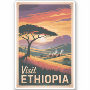 Adesivo Etiópia Sunset Viagem Art Vintage