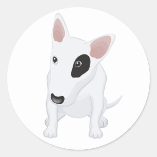 Adesivo / Etiqueta Cachorro Bull Terrier Azul Bebê