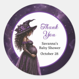 Adesivo Etiqueta Chá de Bebê Bruxa de Halloween