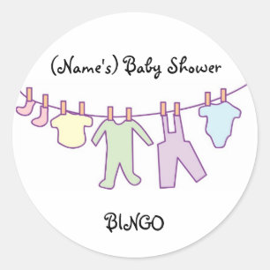 Adesivo Etiqueta-Clothesline personalizado do chá de