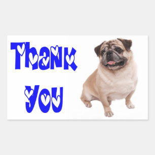 Adesivo / Etiqueta de Agradecimento Pug Cachorrinh