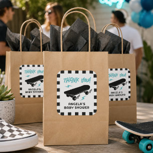Adesivo Etiqueta de Bebê a Bordo Skate Baby Shower