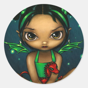 Adesivo "Etiqueta de Dragonling verde"
