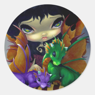 Adesivo "Etiqueta dois Dragonlings bonito"