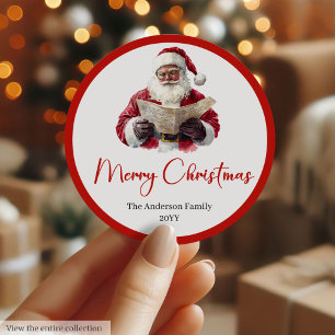 Adesivo Etiqueta Papai Noel para Embalagem de Nata